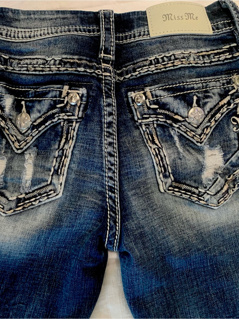 Miss Me Embellished Dark Blue Skinny Jeans - Picture 8 of 9